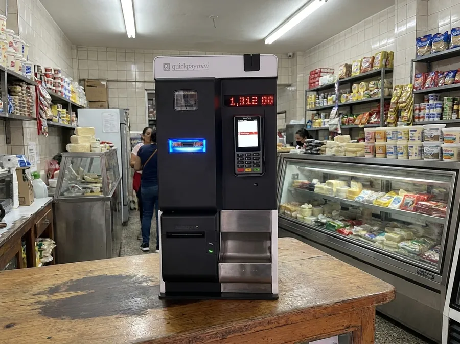 Quickpaymini en una cremería