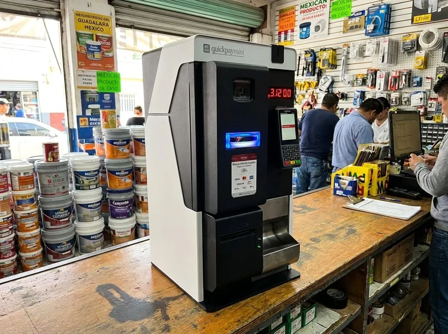 Quickpaymini en el mostrador de una ferretería